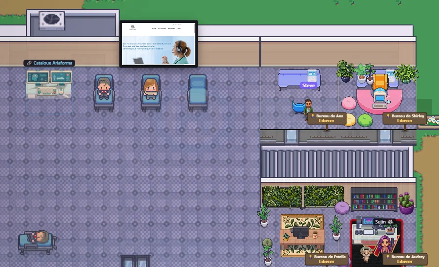 Une salle de formation d’un organisme partenaire sur le Campus de Bullaria, capture réelle